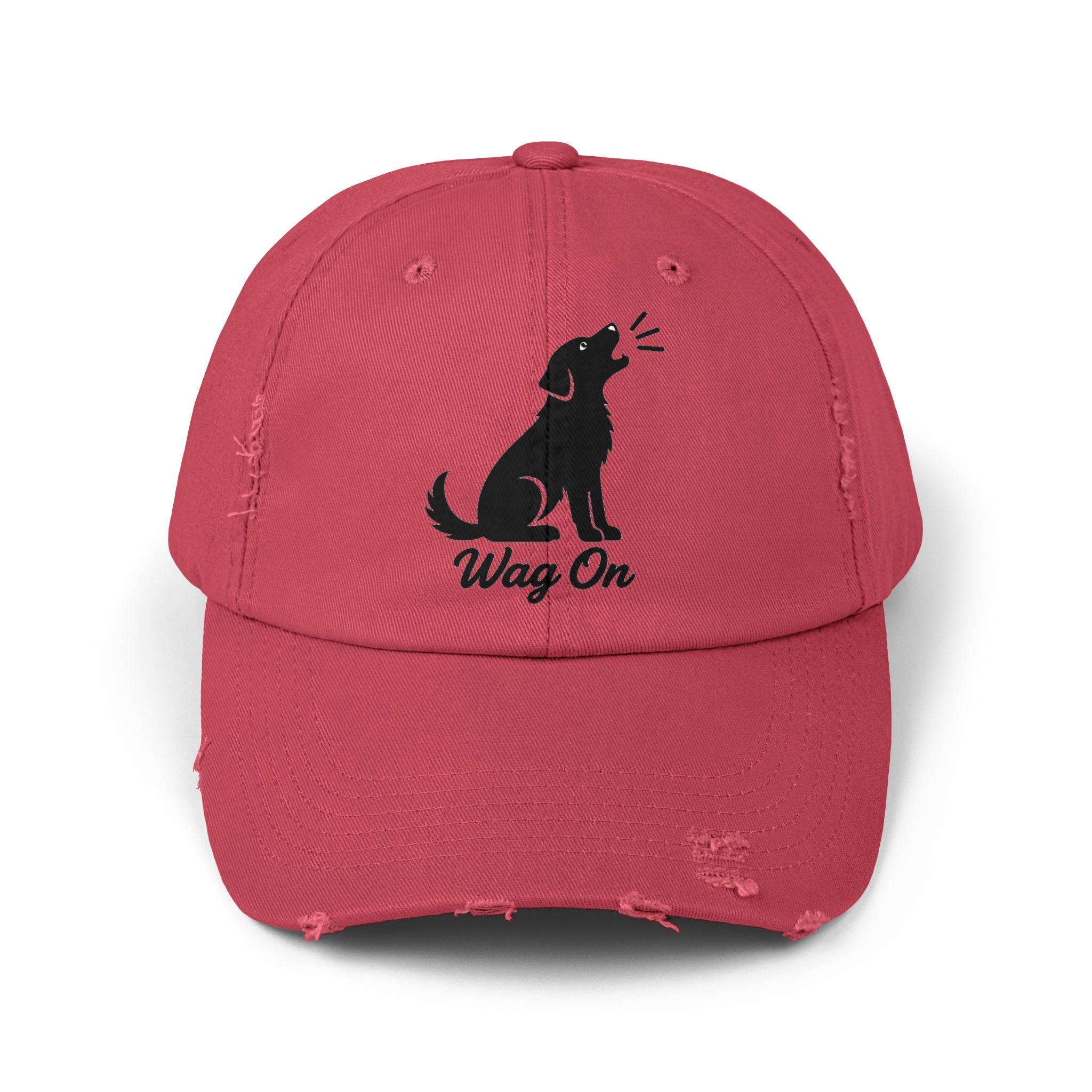 Wag On Dog Distressed Cap DTF