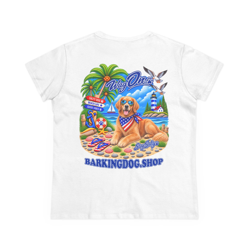 Golden Retriever Stay Salty T Shirt Beach Collection Salty Pup Beach Life Graphic Tee Wag On BarkingDog Shop