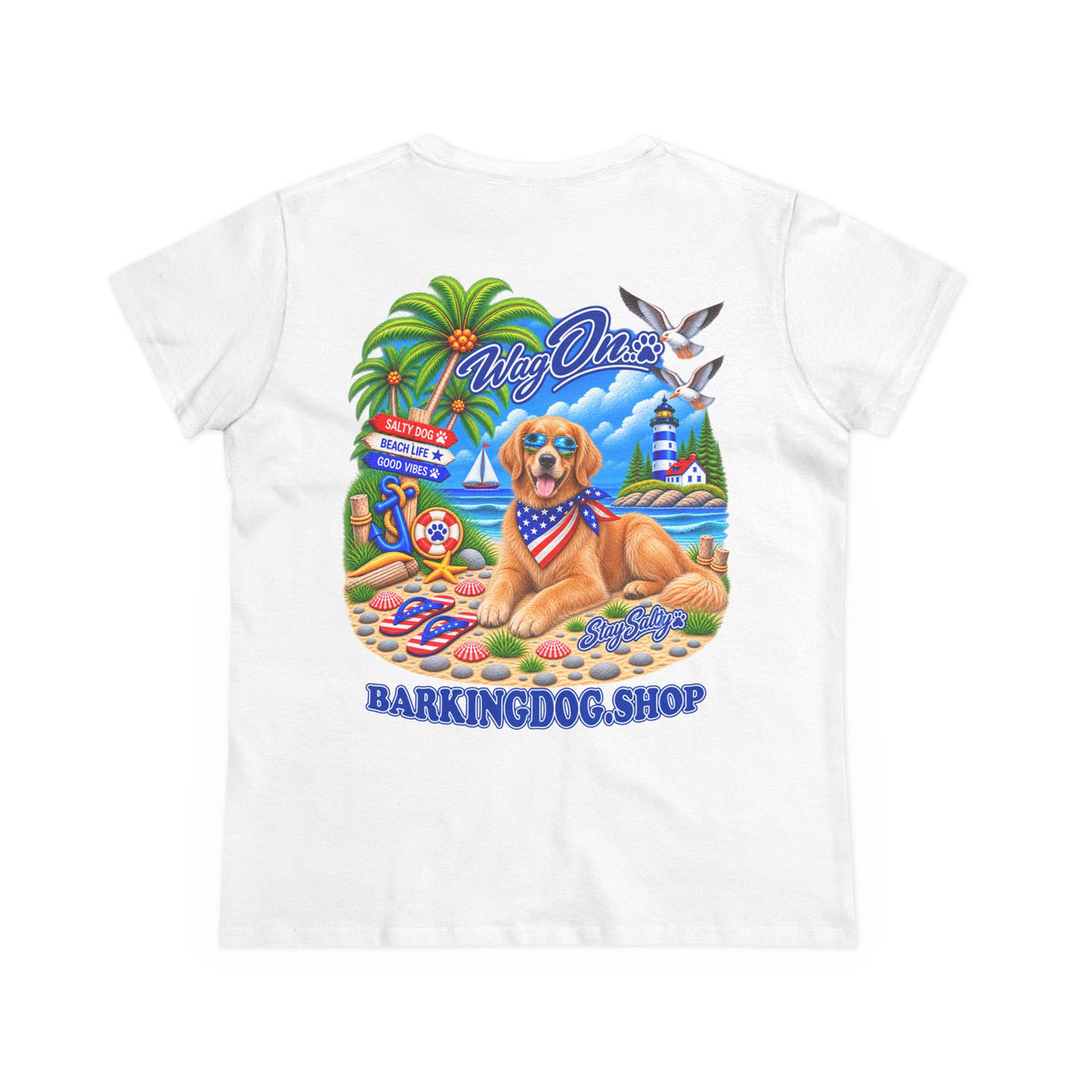 Golden Retriever Stay Salty T Shirt Beach Collection Salty Pup Beach Life Graphic Tee Wag On BarkingDog Shop