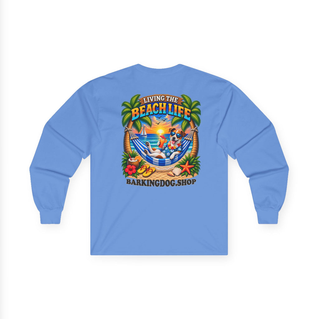 Copy of Chihuahua Beach Life Canine Long Sleeve T Shirt Beach Collection Hammock Tropical Dog Graphic Tee Wag On BarkingDog Shop