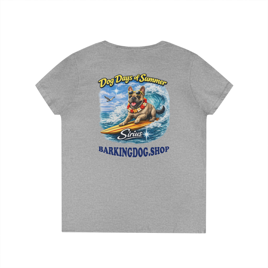 French Bull Dog Surfboard T-Shirt Wag On™ Dog Days of Summer