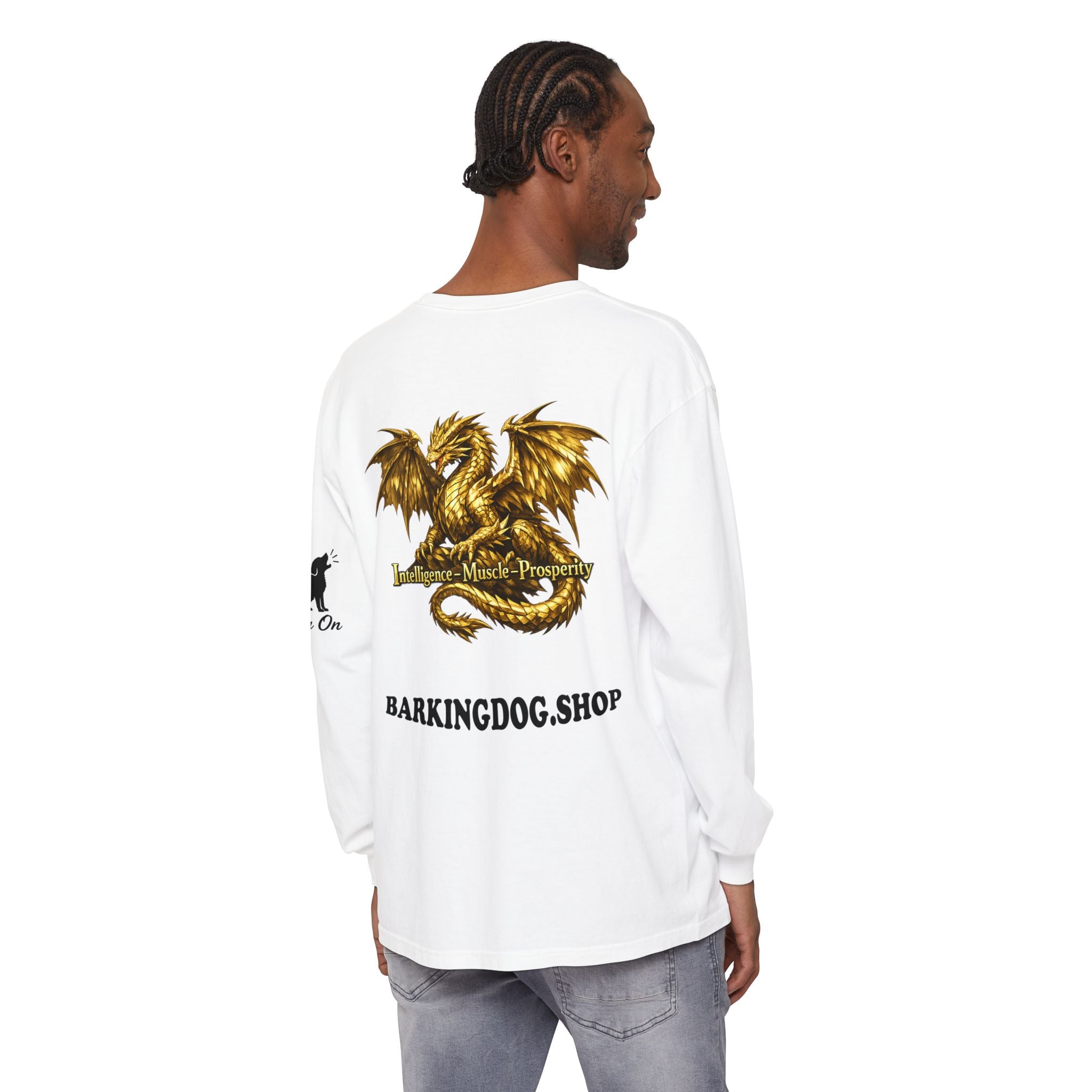 Metal Dragon Long Sleeve Tee — "Intelligence • Muscle • Prosperity"