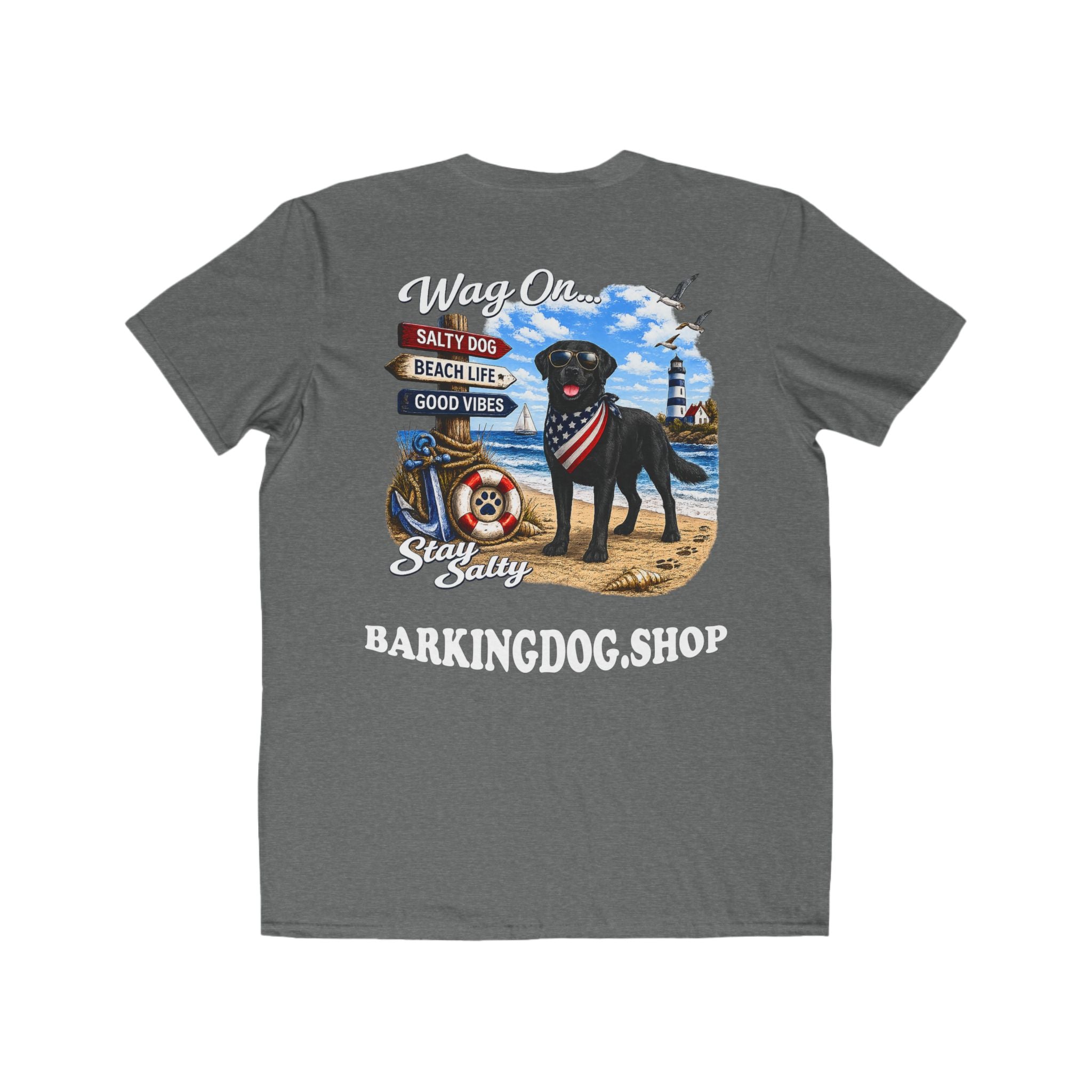 Black Lab Dog Beach T Shirt Wag On™ Stay Salty