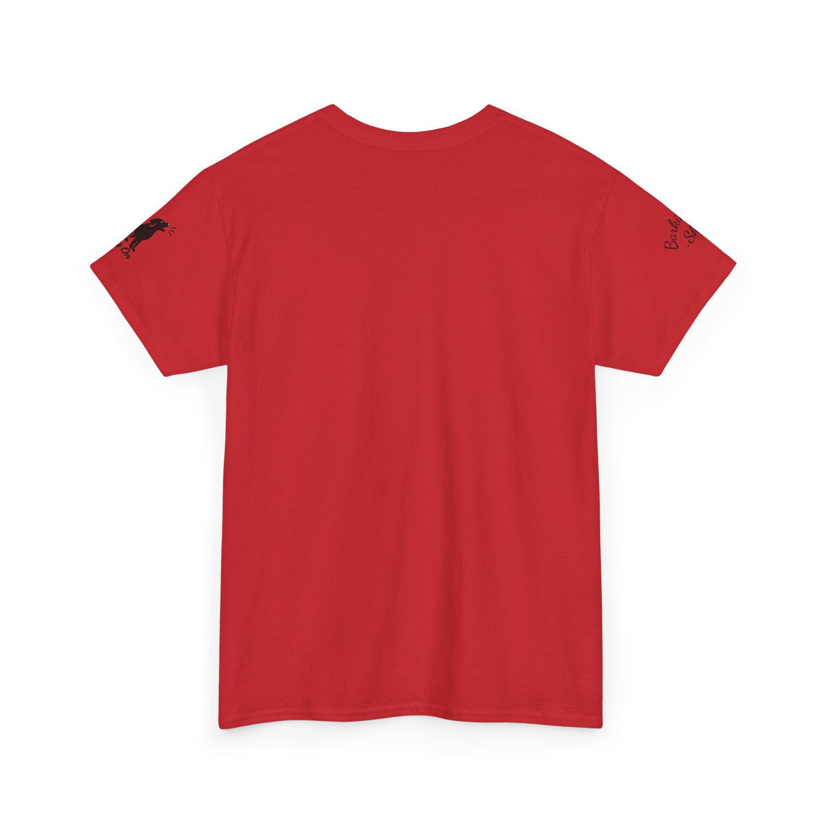 Golden Retriever Mountain Lake Wildlife Woodcut Tee Red Outdoor Canine Graphic T-Shirt BarkingDog Shop