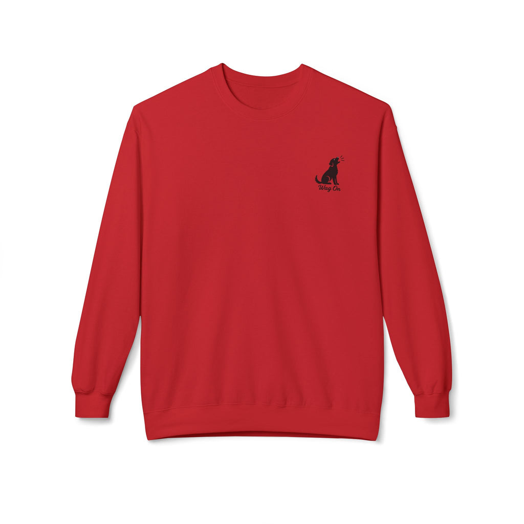 Golden Retriever Mountain Lake Wildlife Woodcut Crewneck Sweatshirt Red Outdoor Dog Lover Apparel BarkingDog Shop