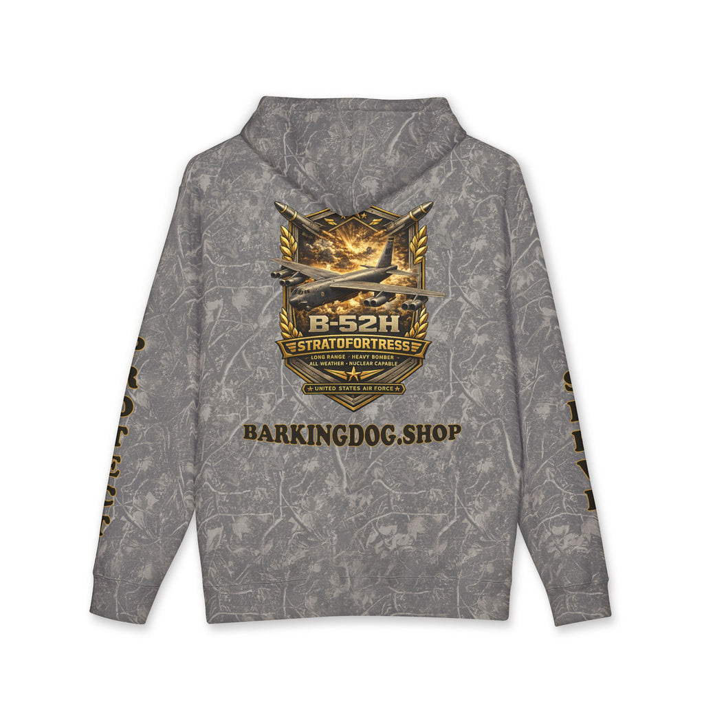 B-52H Stratofortress Heavy Bomber Airplane Hoodie — Barking Dog 'Wag On' Military Air Force Tribute