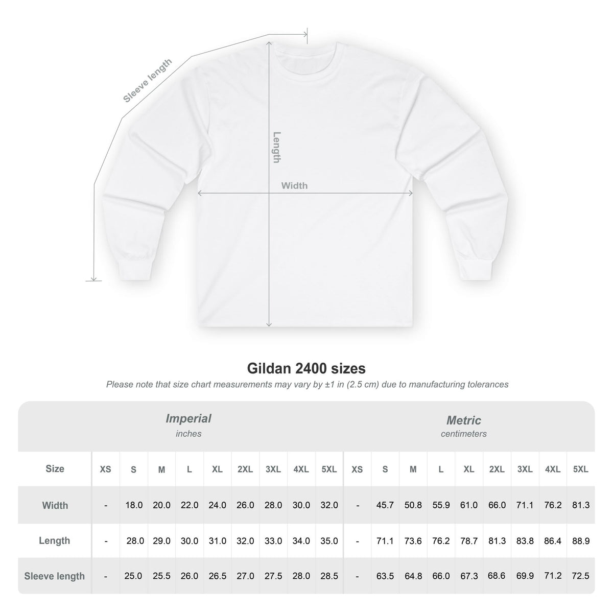 White Long Sleeve Tee — Minimal Text Repeat Graphic