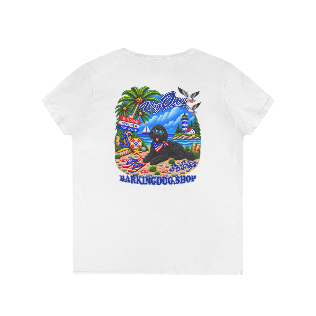 Black Bernedoodle Stay Salty T Shirt Beach Collection Salty Pup Beach Life Graphic Tee Wag On BarkingDog Shop