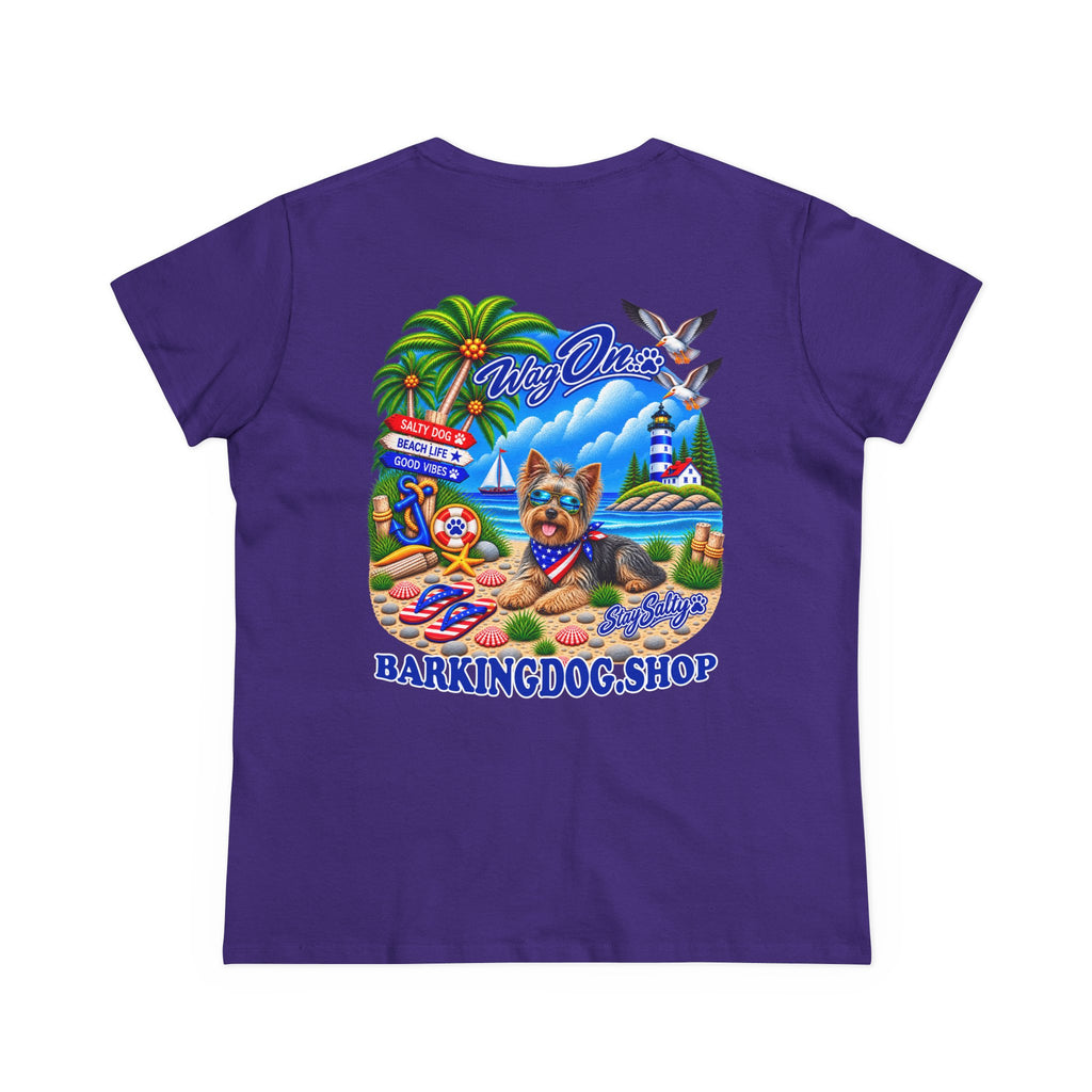 Yorkshire Terrier Stay Salty T Shirt Beach Collection Salty Pup Beach Life Graphic Tee Wag On BarkingDog Shop