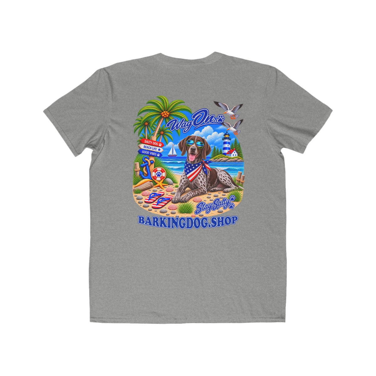 German Shorthair Pointer Stay Salty T Shirt Beach Collection Salty Pup Beach Life Graphic Tee Wag On BarkingDog Shop