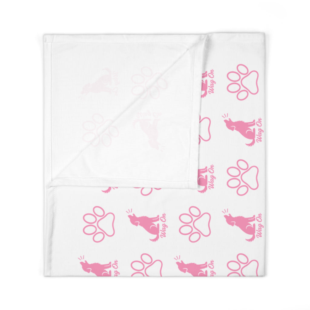 Pink Puppy Paw Baby Swaddle Blanket Babies and Puppies Collection Newborn Wrap Baby Gift BarkingDog Shop