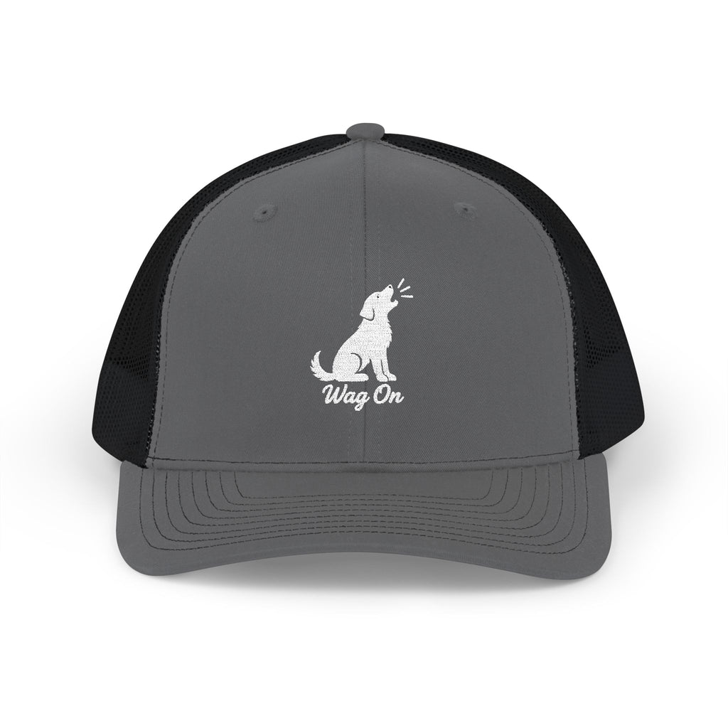 Embroidered Wag On Trucker Cap – Dog Lover Snapback Mesh Hat