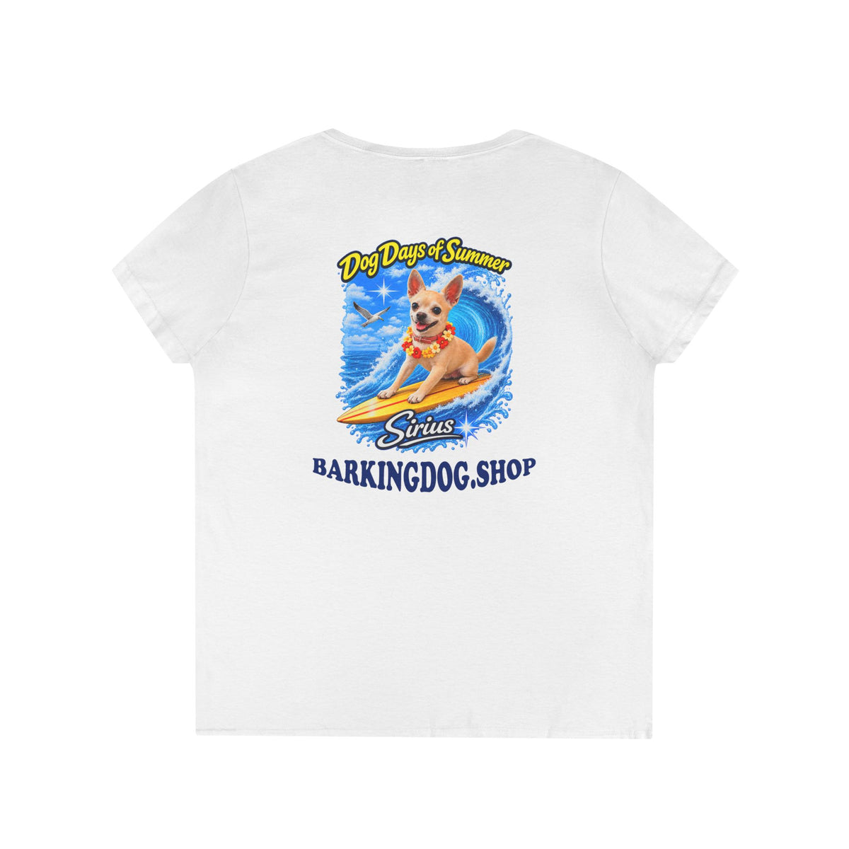 Chihuahua Surfboard T Shirt Dog Days Of Summer Beach Dog Lover Graphic Tee Wag On BarkingDog Shop