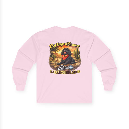 Black Cocker Spaniel Dog Days of Summer Cactus Long Sleeve T Shirt Beach Collection Summer Dog Graphic Tee Wag On BarkingDog Shop