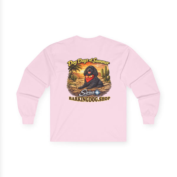Black Cocker Spaniel Dog Days of Summer Cactus Long Sleeve T Shirt Beach Collection Summer Dog Graphic Tee Wag On BarkingDog Shop