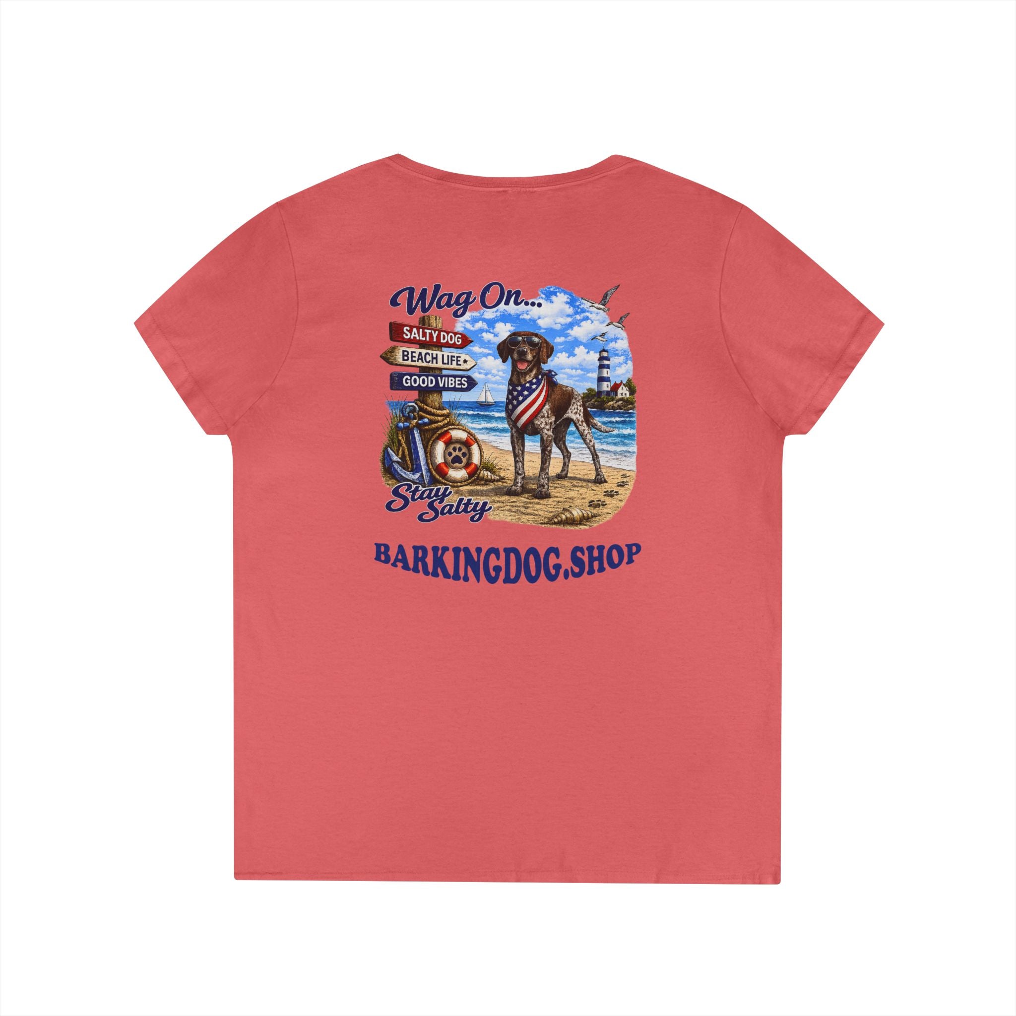 German Shorthair Pointer Dog Beach T Shirt Wag On™ Stay Salty