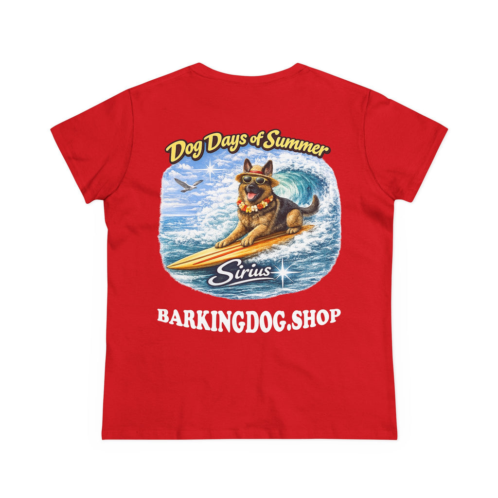 German Shepherd Dog Surfboard T-Shirt Wag On™ Dog Days of Summer