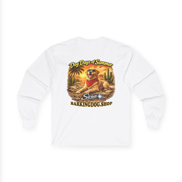 Golden Retriever Dog Days of Summer Cactus Long Sleeve T Shirt Beach Collection Summer Dog Graphic Tee Wag On BarkingDog Shop