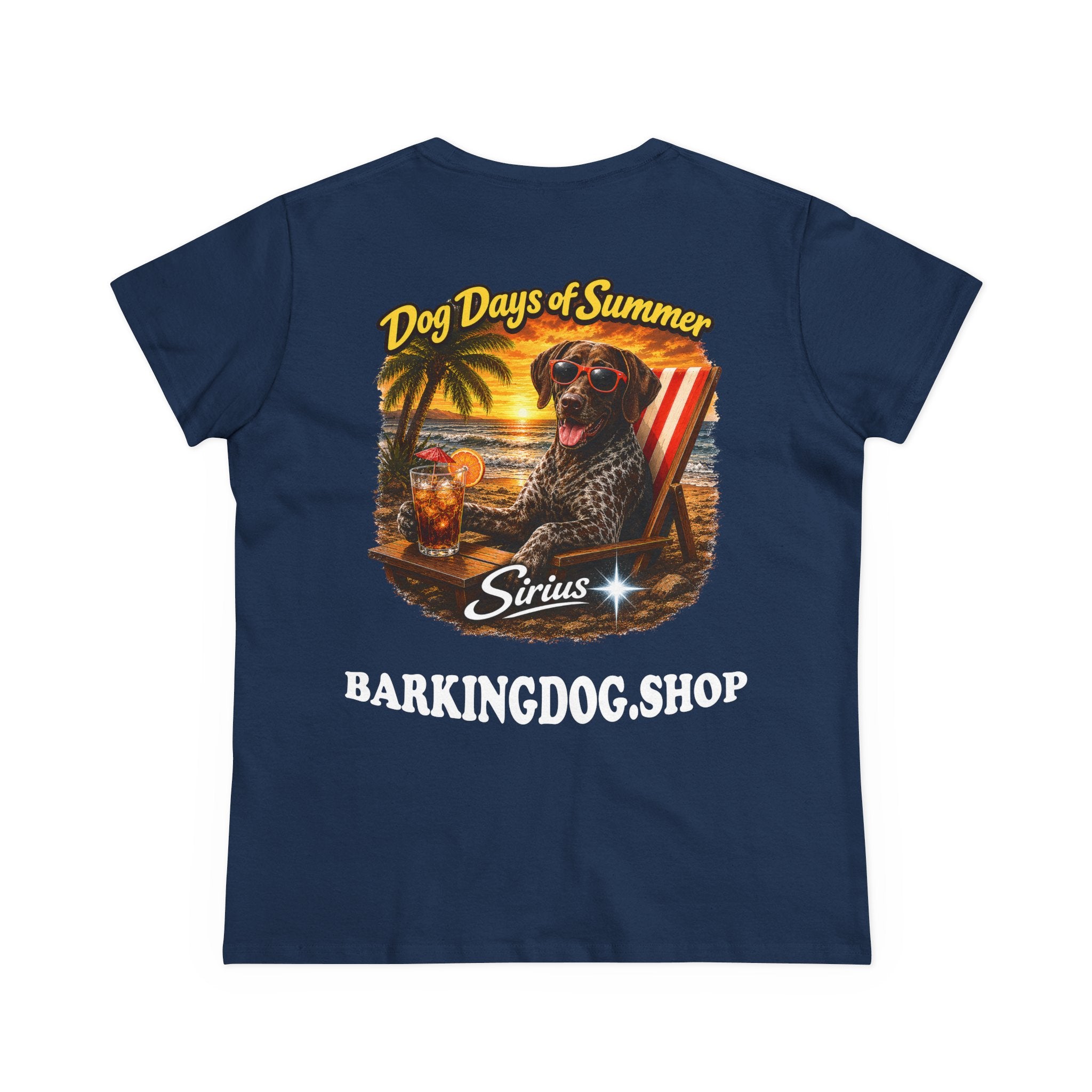 German Shorthair Pointer Dog Beach Chair T-Shirt Wag On™ Dog Days of Summer