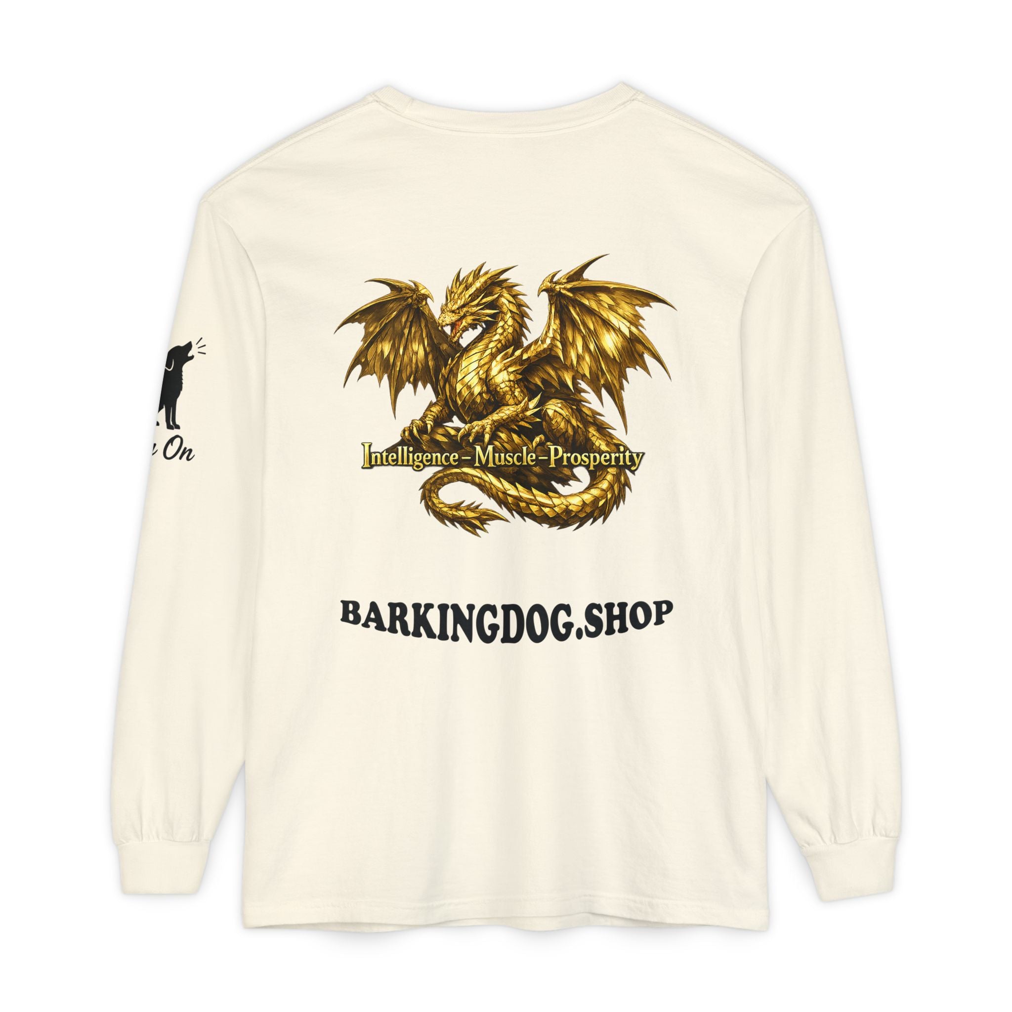 Metal Dragon Long Sleeve Tee — "Intelligence • Muscle • Prosperity"