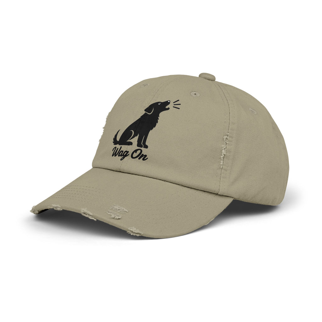 Wag On Dog Distressed Cap DTF