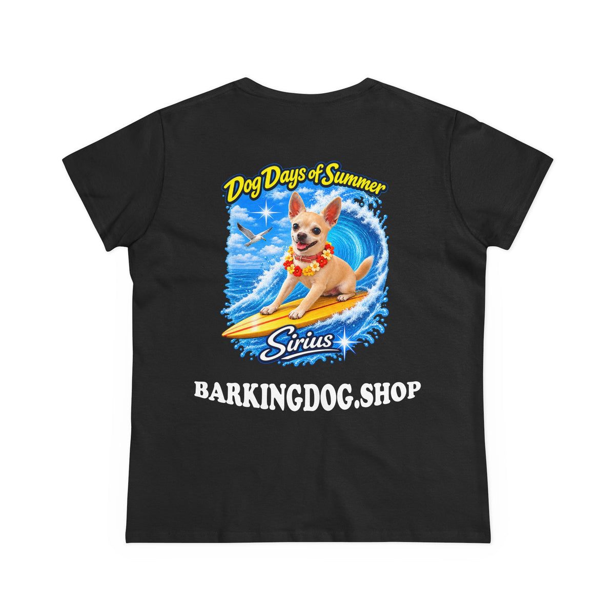 Chihuahua Surfboard T Shirt Dog Days Of Summer Beach Dog Lover Graphic Tee Wag On BarkingDog Shop