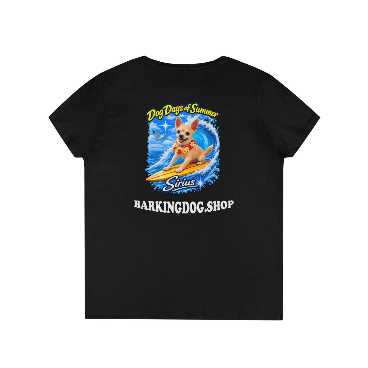Chihuahua Surfboard T Shirt Dog Days Of Summer Beach Dog Lover Graphic Tee Wag On BarkingDog Shop