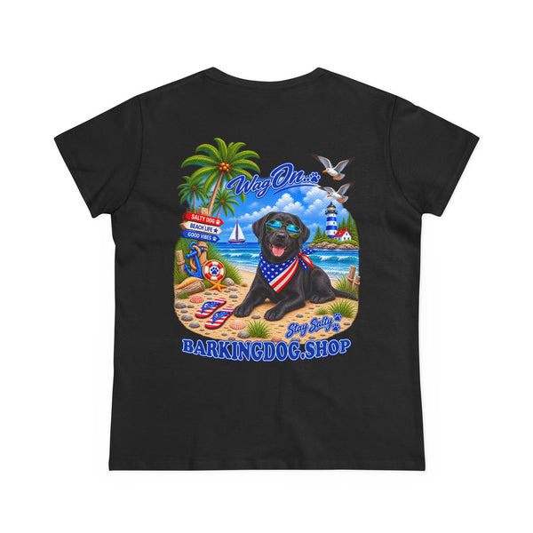 Black Labrador Stay Salty T Shirt Beach Collection Salty Pup Beach Life Graphic Tee Wag On BarkingDog Shop