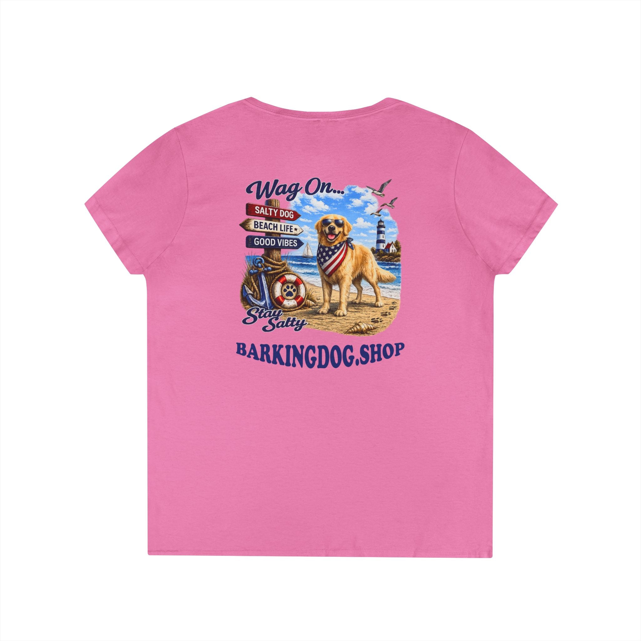 Golden Retriever Dog Beach T Shirt Wag On™ Stay Salty
