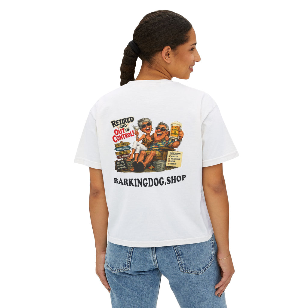 Boxy Tee — "Wag On" Dog Lovers Cropped T‑Shirt (Retired & Out of Control Design)