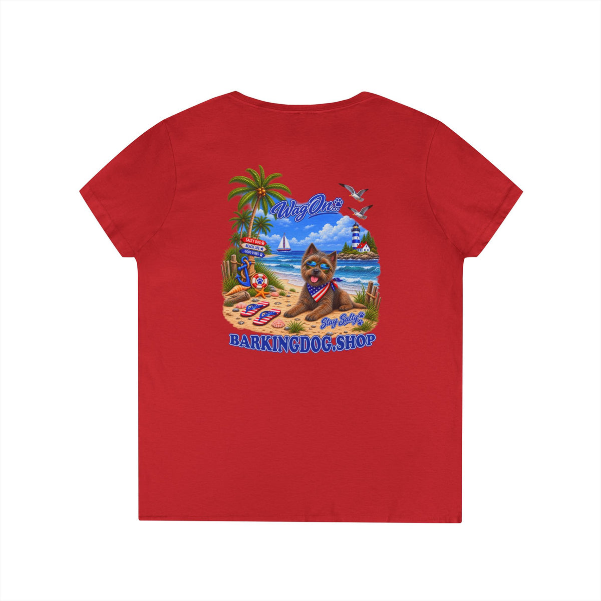 Cairn Terrier Stay Salty T Shirt Beach Collection Salty Pup Beach Life Graphic Tee Wag On BarkingDog Shop