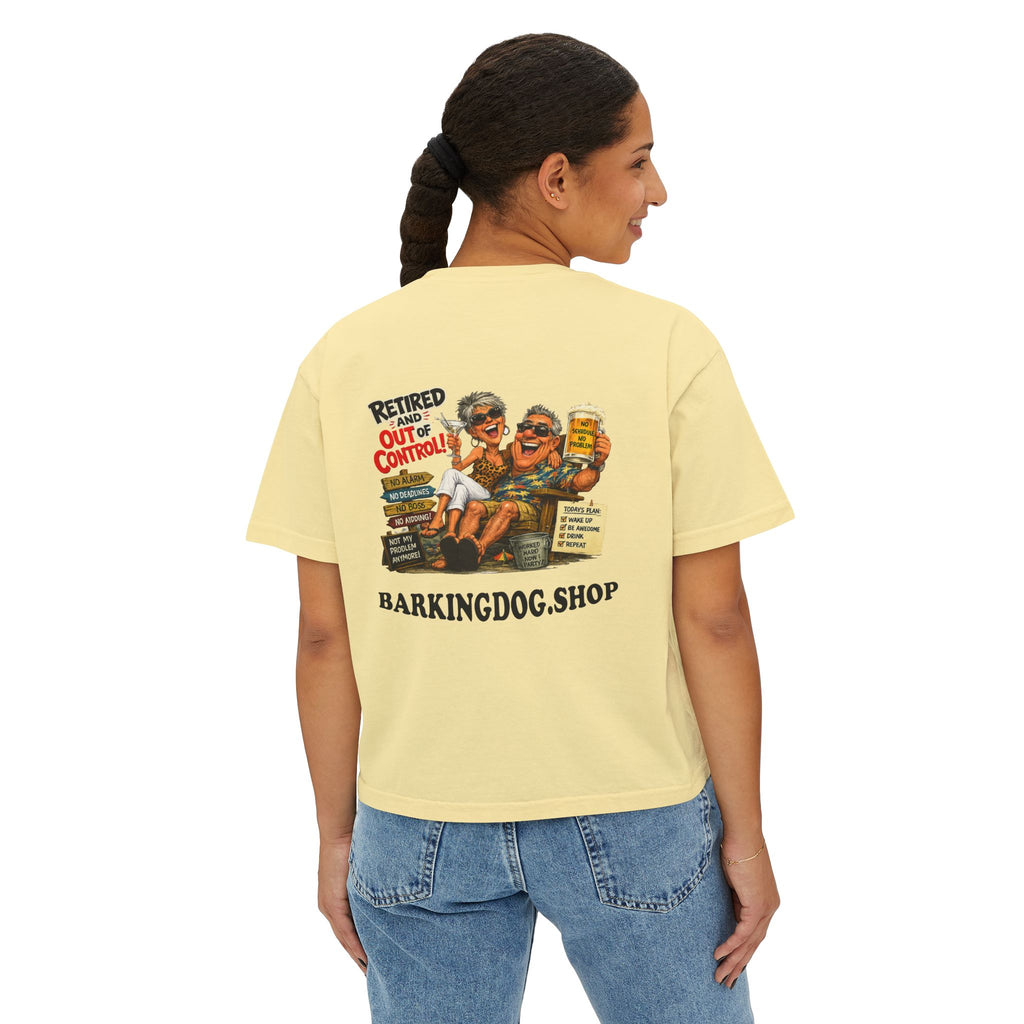 Boxy Tee — "Wag On" Dog Lovers Cropped T‑Shirt (Retired & Out of Control Design)