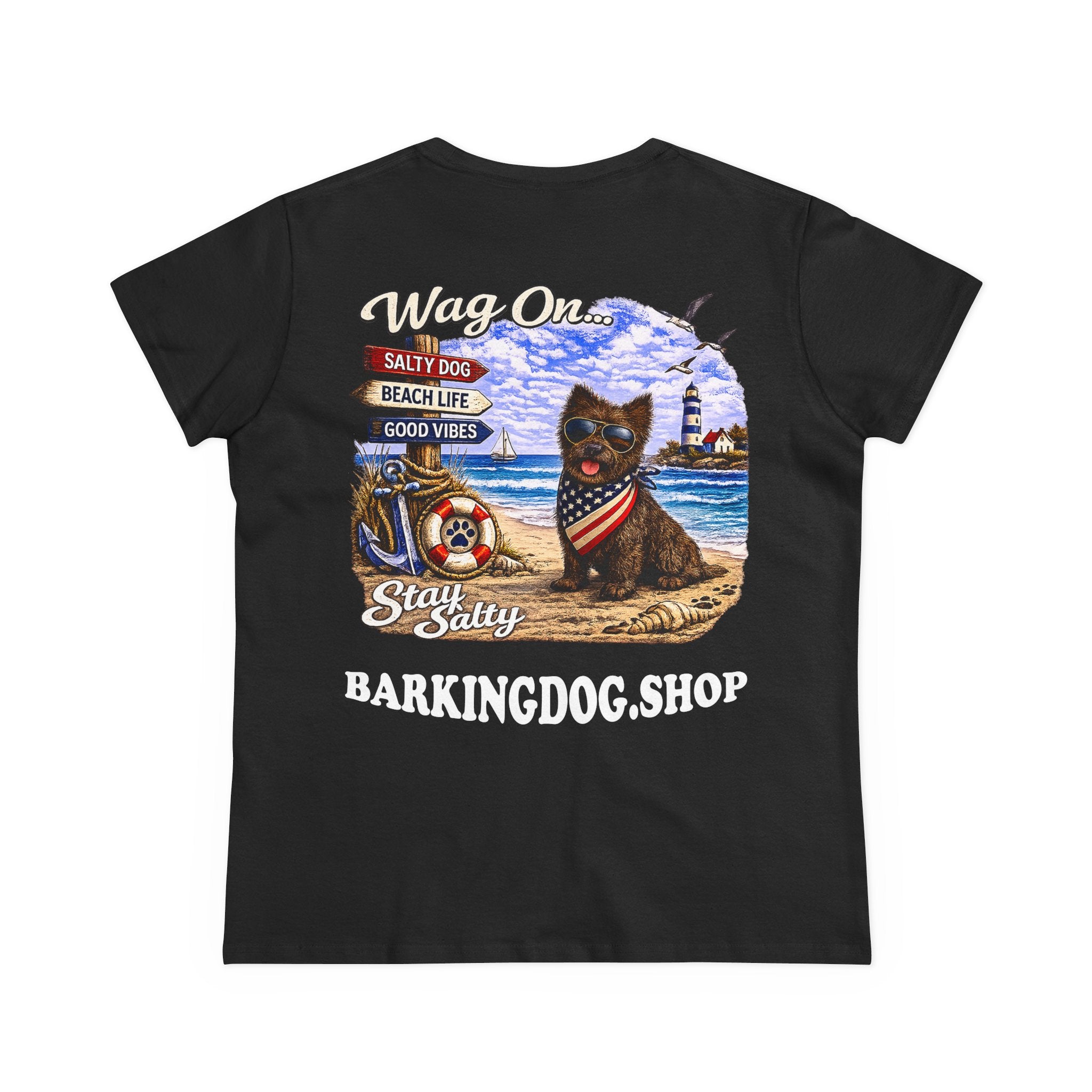 Cairn Terrier Dog Beach T Shirt Wag On™ Stay Salty