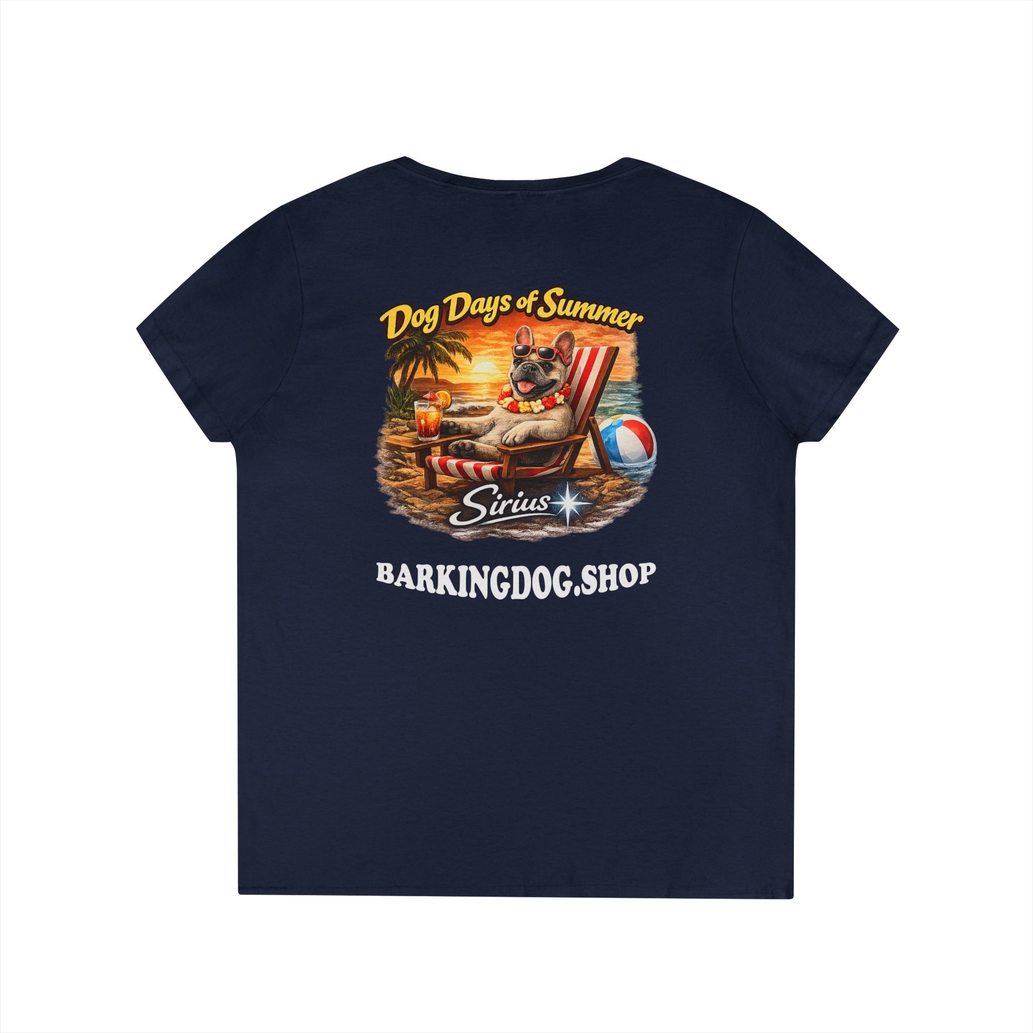 French Bulldog Dog Beach Chair T-Shirt Wag On™ Dog Days of Summer