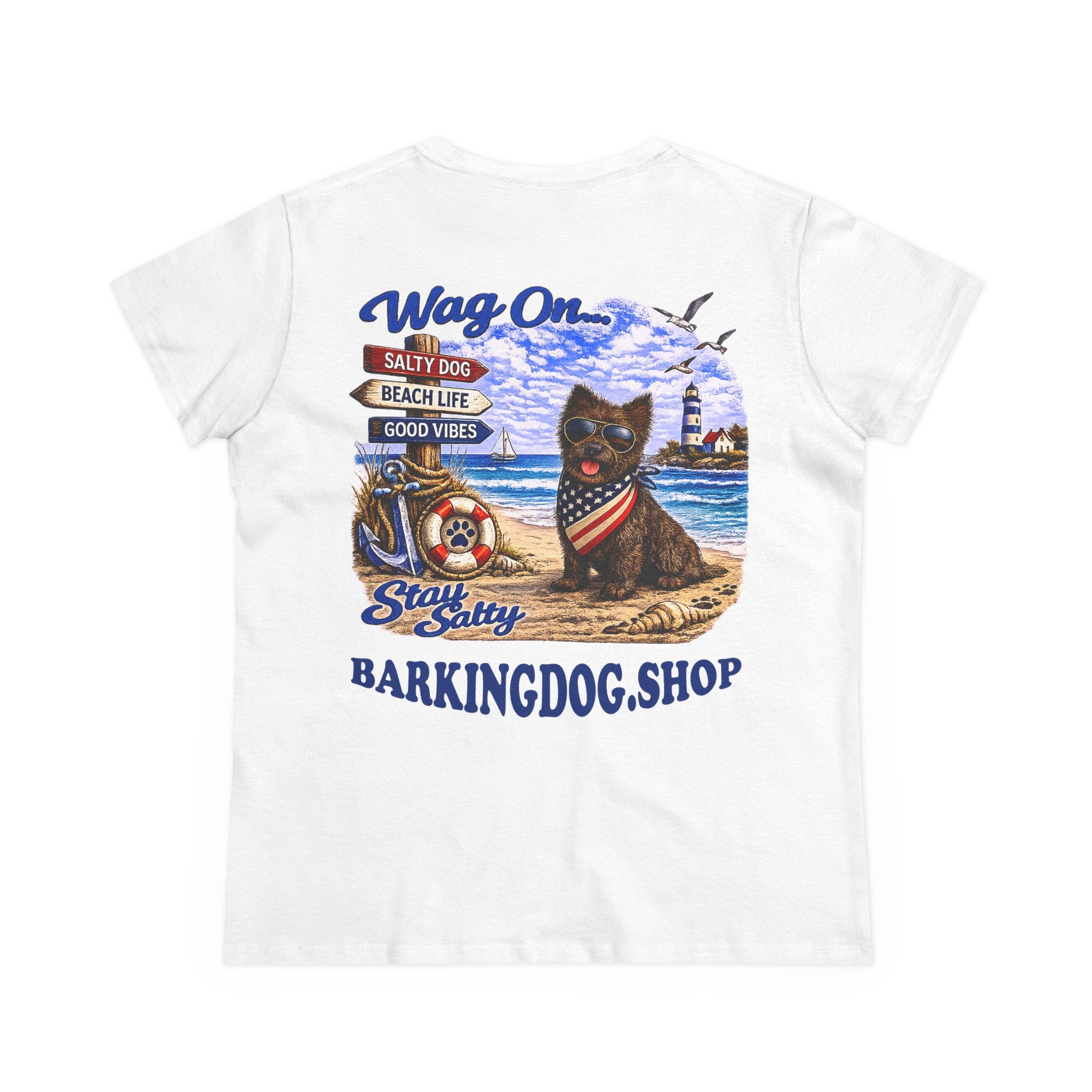 Cairn Terrier Dog Beach T Shirt Wag On™ Stay Salty