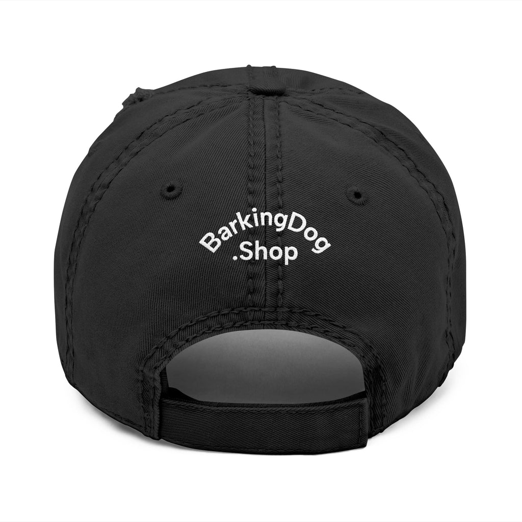 Distressed Embroidered Hat — 'Wag On' Dog Silhouette Cap
