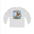 German Shepherd Dog Days of Summer Surfboard Long Sleeve T Shirt Beach Collection Surfing Dog Graphic Tee Wag On BarkingDog Shop