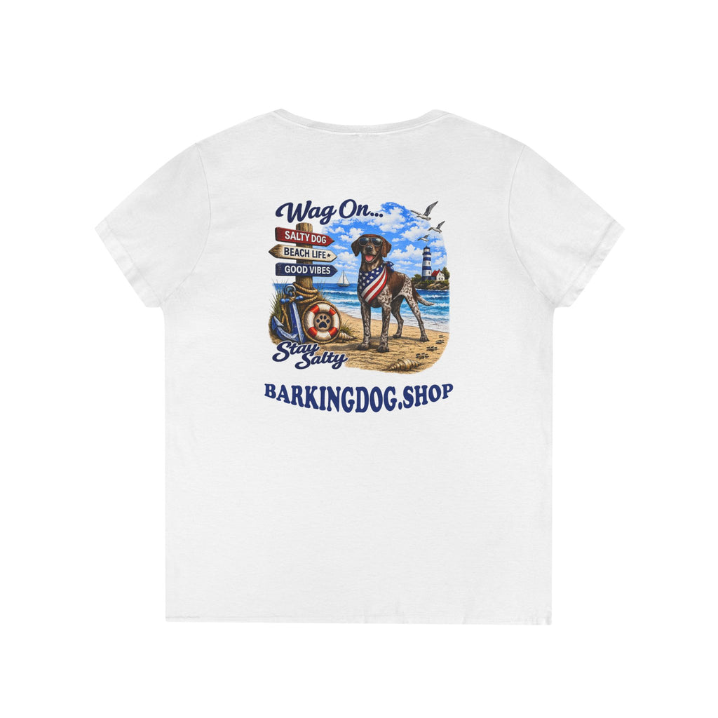 German Shorthair Pointer Dog Beach T Shirt Wag On™ Stay Salty