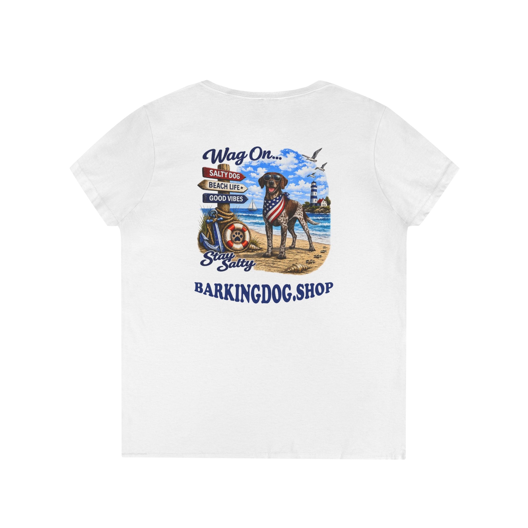 German Shorthair Pointer Dog Beach T Shirt Wag On™ Stay Salty