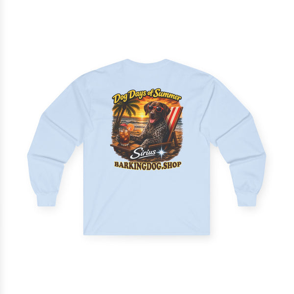 German Shorthaired Pointer Dog Days of Summer Beach Chair Long Sleeve T Shirt Beach Collection Relaxing Dog Graphic Tee Wag On BarkingDog Shop