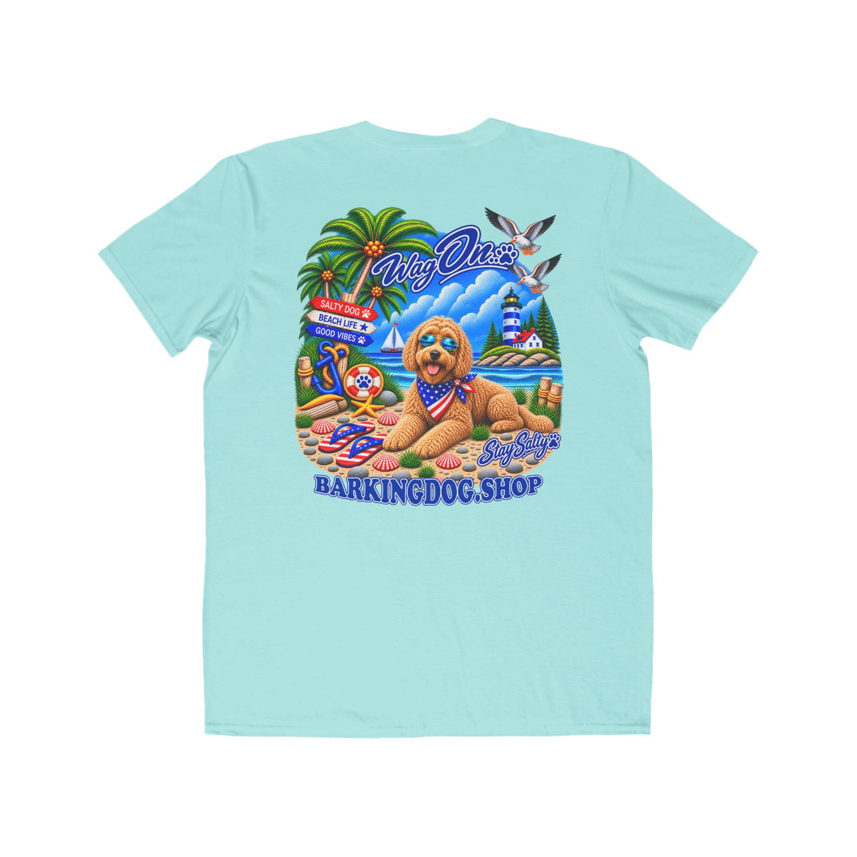Goldendoodle Stay Salty T Shirt Beach Collection Salty Pup Beach Life Graphic Tee Wag On BarkingDog Shop