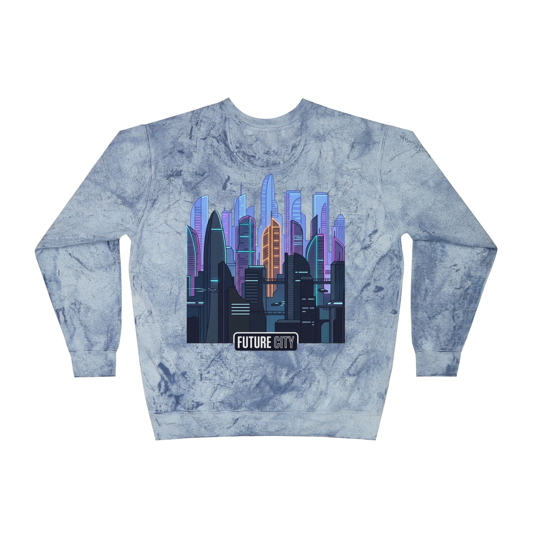 Future City Yellow Tie-Dye Crewneck Sweatshirt