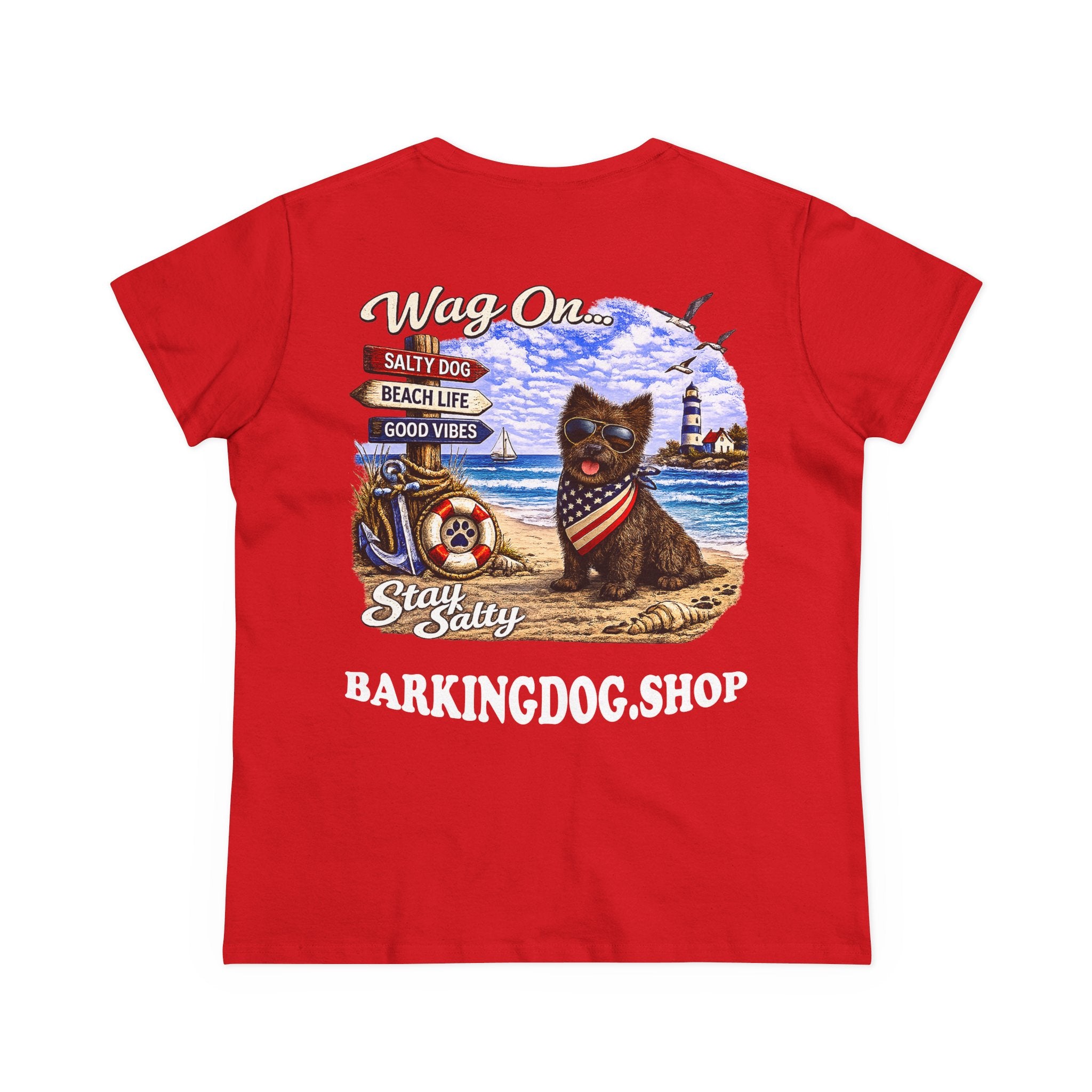 Cairn Terrier Dog Beach T Shirt Wag On™ Stay Salty
