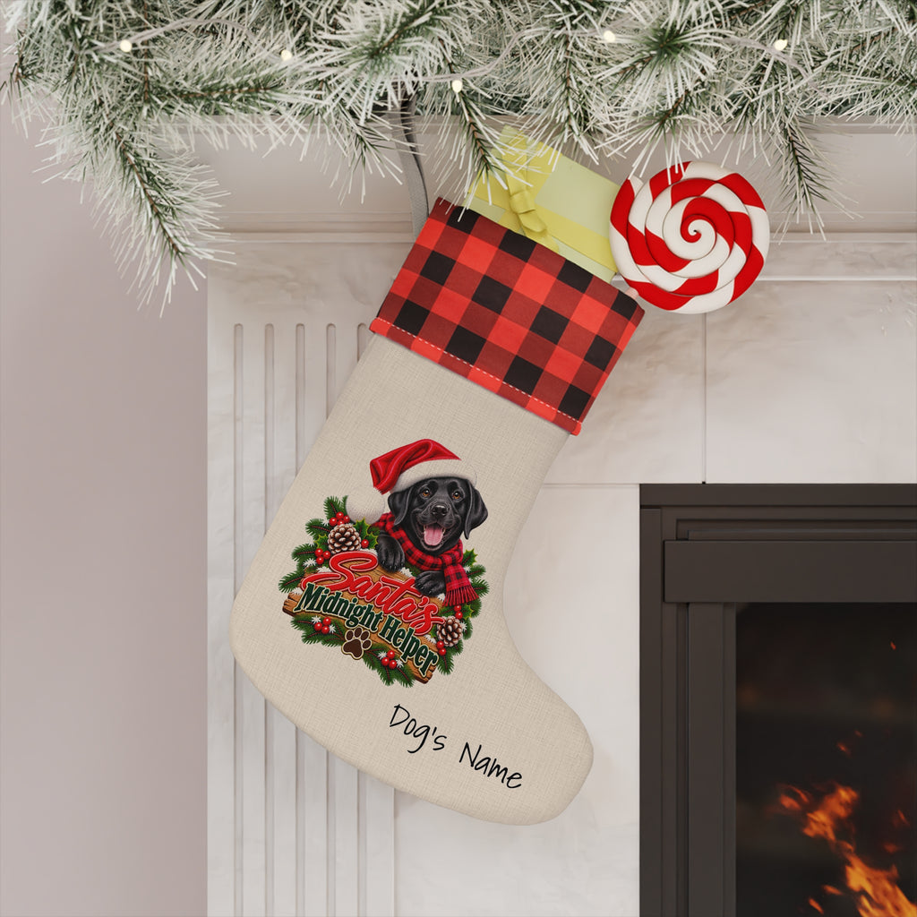 Black Labrador Santa’s Midnight Helper Christmas Stocking BarkingDog Shop