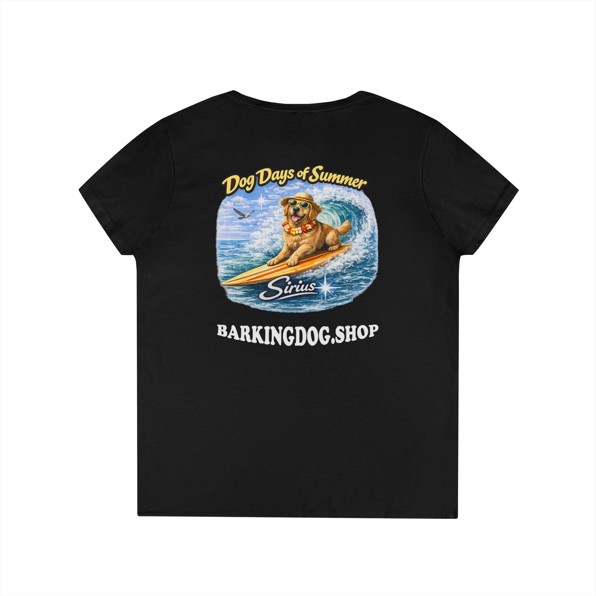 Golden Retriever Dog Surfboard T-Shirt Wag On™ Dog Days of Summer