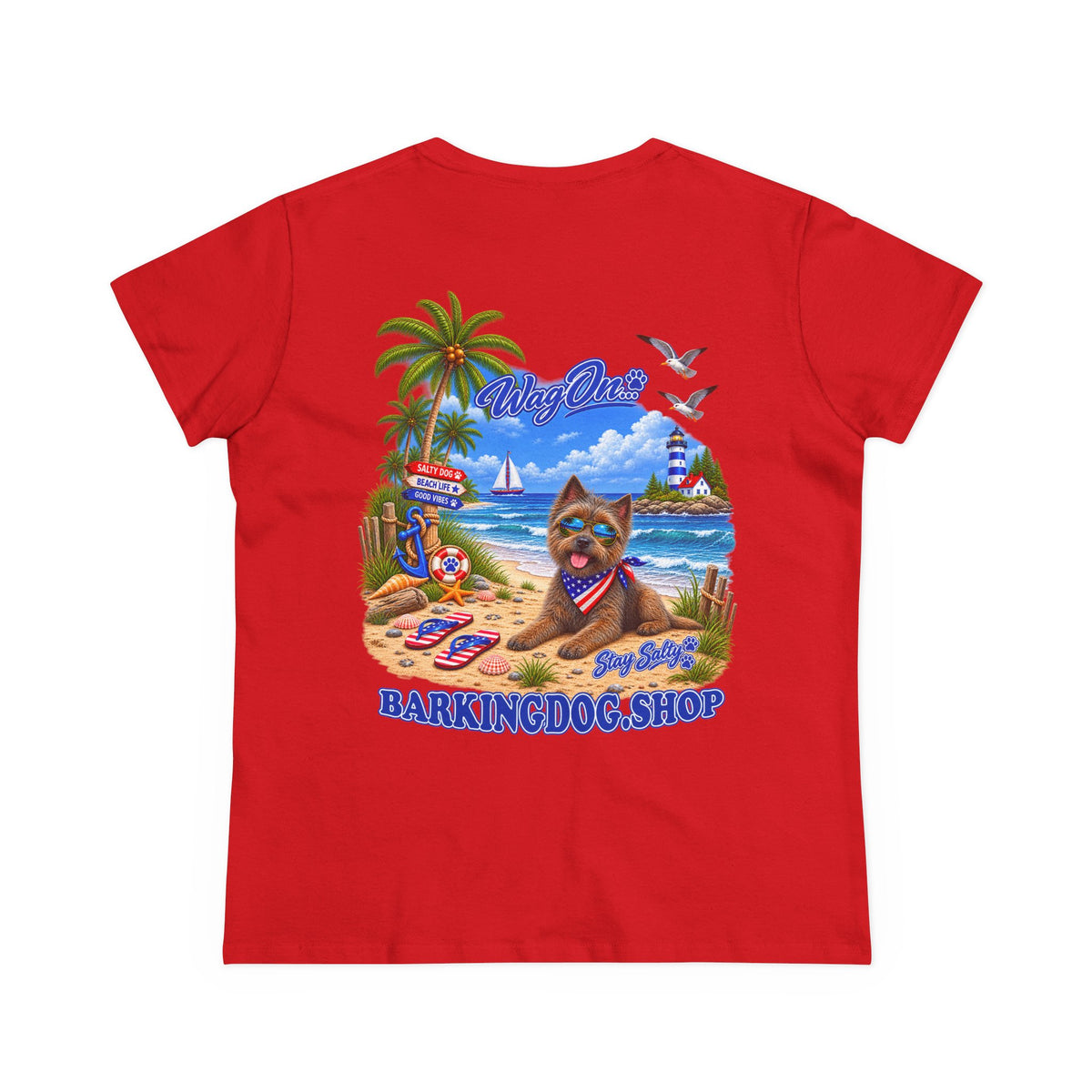 Cairn Terrier Stay Salty T Shirt Beach Collection Salty Pup Beach Life Graphic Tee Wag On BarkingDog Shop