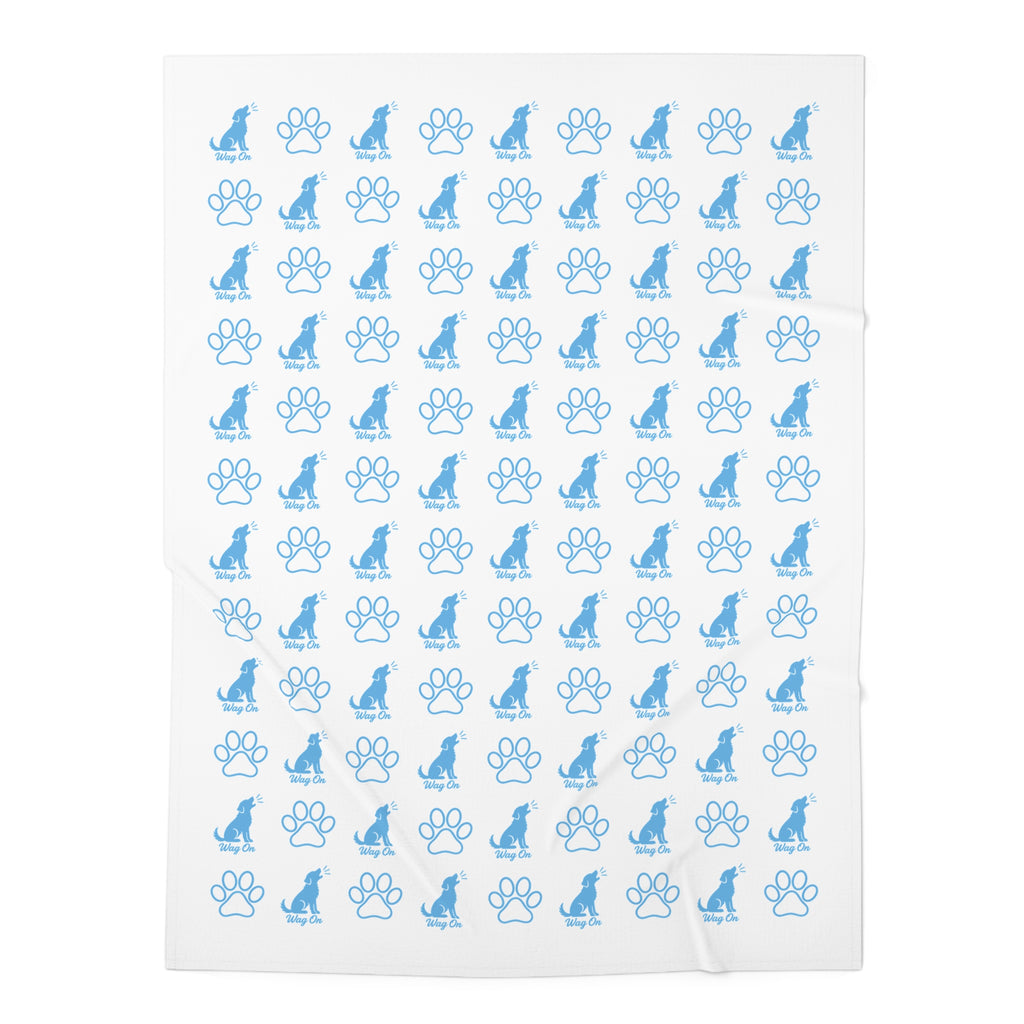 Blue Puppy Paw Baby Swaddle Blanket Babies and Puppies Collection Newborn Wrap Baby Gift BarkingDog Shop