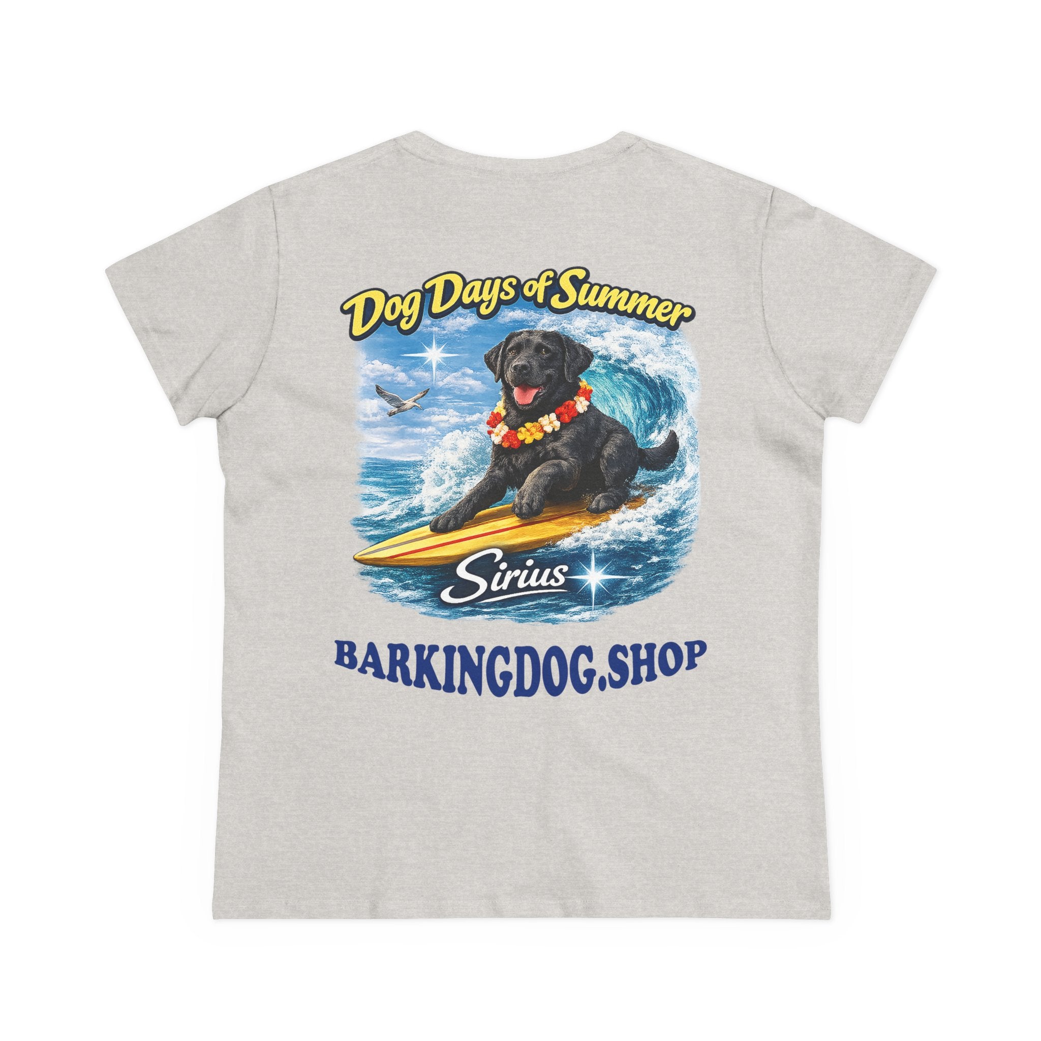 Black Labrador Dog Surfboard T-Shirt Wag On™ Dog Days of Summer