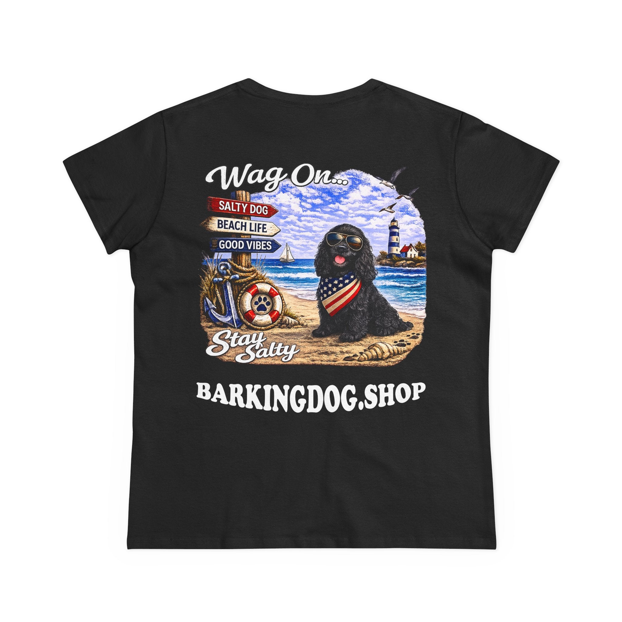 Cocker Spaniel Dog Beach T Shirt Wag On™ Stay Salty