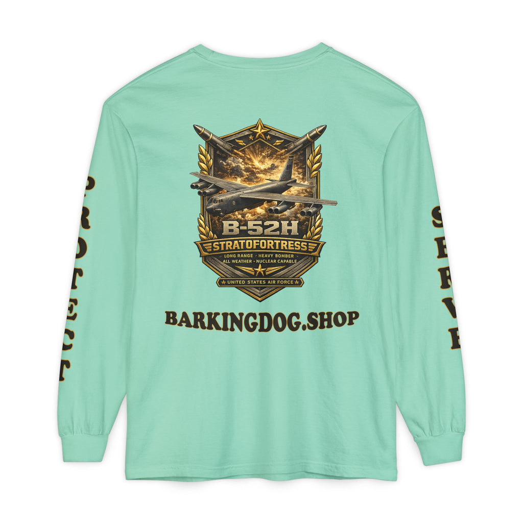 B-52H Stratofortress Long Sleeve Tee — Barking Dog 'Wag On' Military Air Force Tribute
